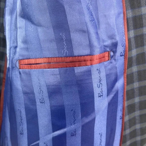 NWT Ben Sherman Mens Navy Blue Plaid Blazer Sport Coat Size 44R - Picture 13 of 16